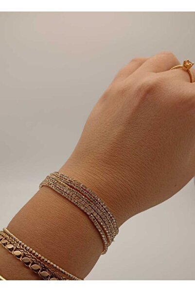 TLSMACCESORIES SU YOLU BİLEZİK ESNEK GOLD 3LÜ