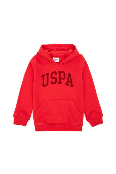 U.S. Polo Assn. Girl's Red Basic Hooded Sweatshirt 50296388 -Vr030
