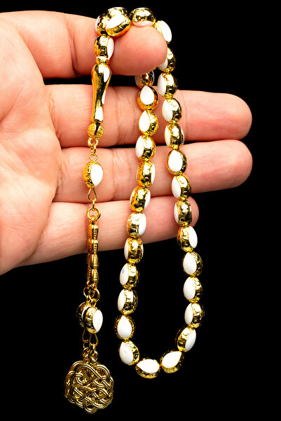 OTTOTESBİH Gold White Special Design Metal Rosary