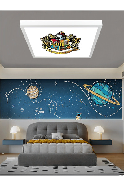 Gökyüzü Panel Harry Potter Logo  Avize, 60x60 kare modern çocuk odası avize, 60watt, led ışık, tavan lambası, YENİ