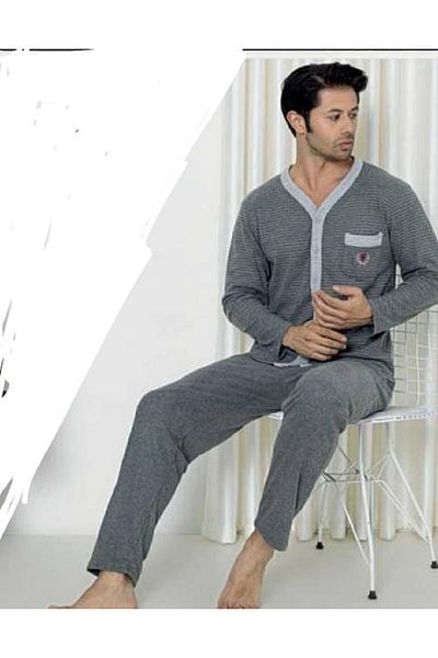 birsen içgiyim Winter Men's Front Button Pajamas