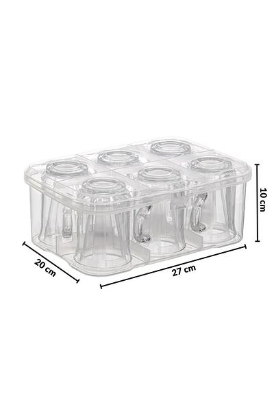 Emofom Water Cup Carrying Apparatus 6 Compartments Storage Container Cup Organizer Dish Rack