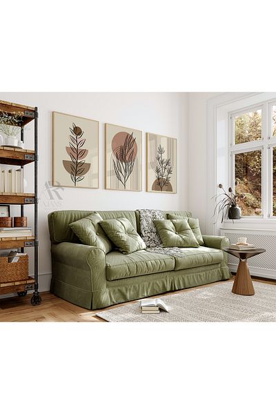 AR AJANS KANVAS TABLO Minimalist Line Art Boho Set de 3 fără rame PICTURĂ