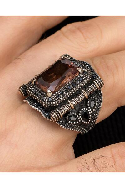 Prestige 925 Ayar Gümüş Zultanit Taşlı Mikro Taş Süslemeli Erkek Yüzüğü 900279