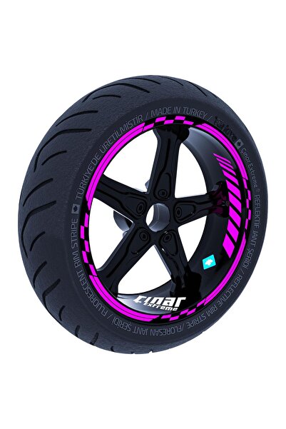 Çınar Extreme Gül Pembesi Moto GP İç Dış Jant Şeridi Takım Sticker Çınar Extr...