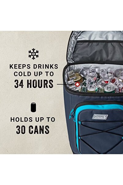 Coleman Xpand 30-Can Insulated Antimicrobial Soft Cooler Backpack