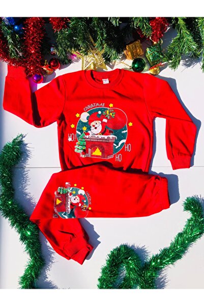 MUSCO Children's Christmas Suit 3D Printed Red Unisex Christmas Christmas Suit