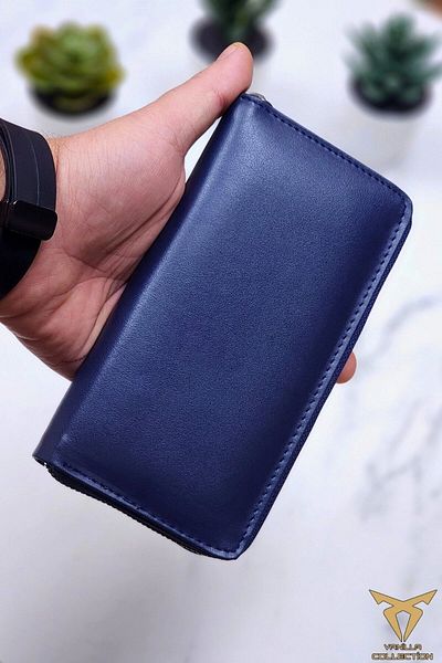 ANDİFLİ Unisex Δερμάτινη θήκη κάρτας Portfolio Μακρύ πορτοφόλι με θήκη τηλεφώνου