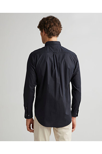 Gant Erkek Lacivert Regular Fit Düğmeli Yaka Broadcloth Gömlek