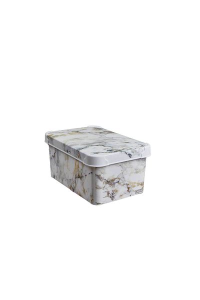 QUTU Σετ διακοσμητικό κουτί αποθήκευσης Style Box με μοτίβο μαρμάρου 3 τεμαχίων