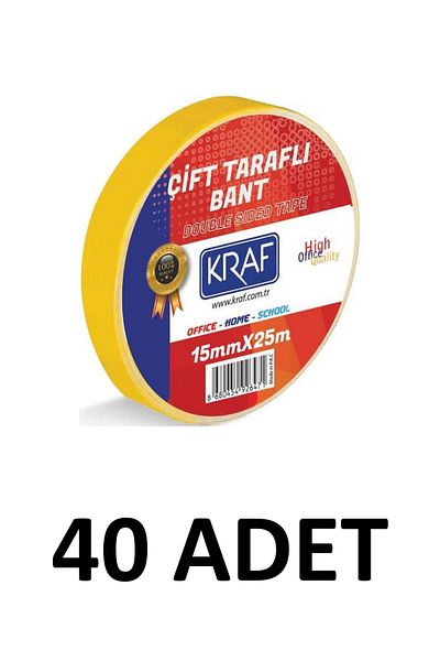 KRAF 40 Τεμάχια Ταινία Διπλής Όψης 15 Μm X 25 Μέτρα