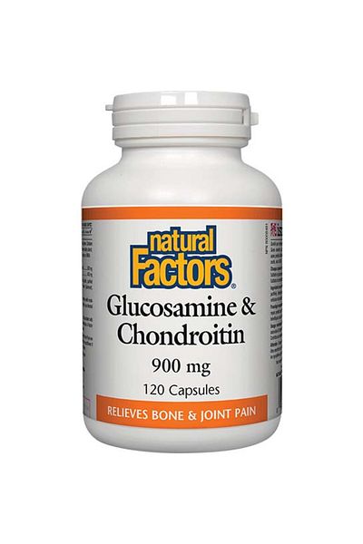 Natural Factors Glucosamine & Chondroitin Sulfate, 900 mg, 120 Capsules