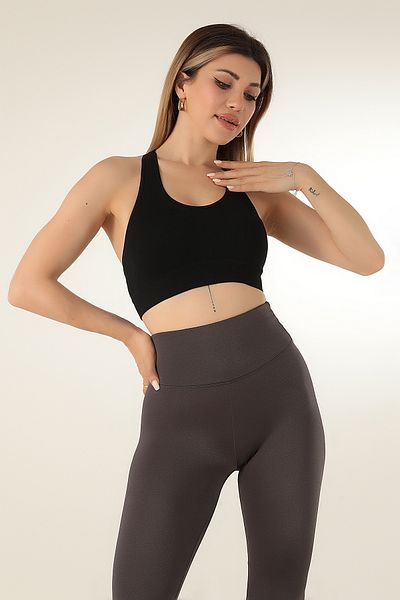 Doremi Knitted Seamless Cross Strap Bustier