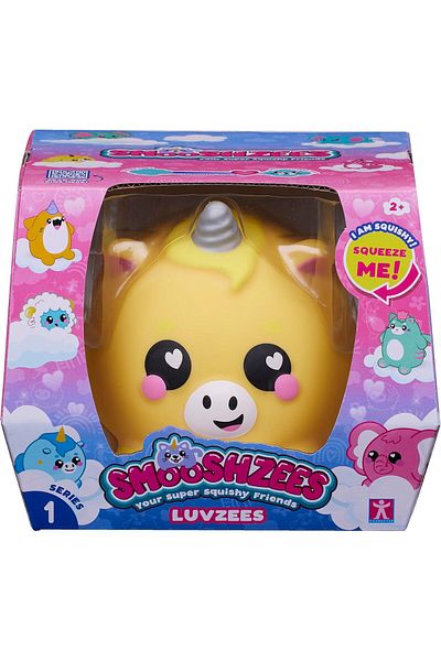 Smooshzees Luvzees, Funder, Yellow Unicorn, Collectable Characters, Supersoft, Cuddly and Squishy