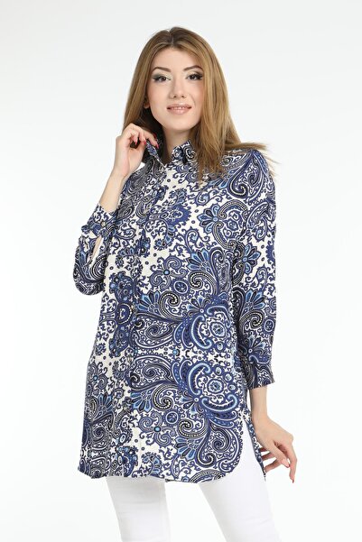Ladies First Desenli Tunik 9002-D04 Pamuk Kumaş