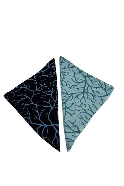 nazipek Set de 2 Bandane din bumbac cu model geometric 50x50 Esarfe de vara