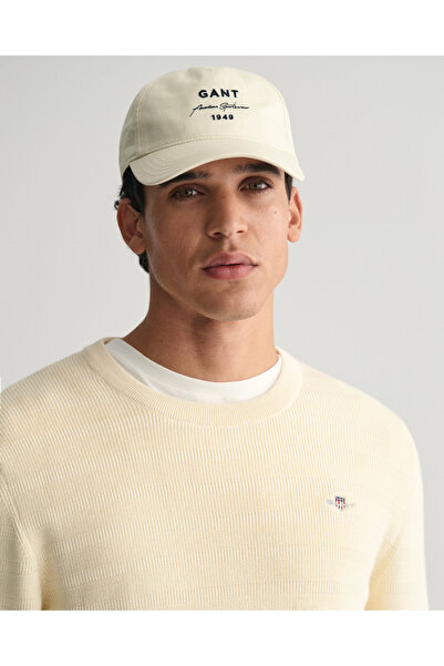 Gant Erkek Krem Regular Fit Bisiklet Yaka Kazak
