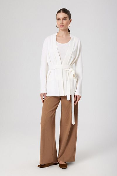 Mısırlı Ecru Double Breasted Women's Cardigan with Pockets