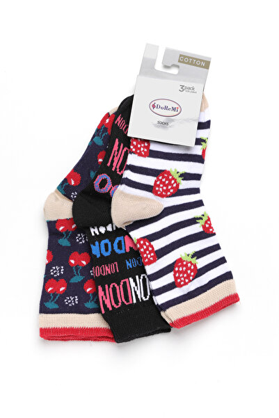 Doremi Girl's 3-Piece Patterned Sock Socks