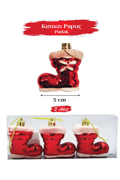 kidspartim Новорічна ялинкова прикраса - 5 см черевичок, набір з 3 штук