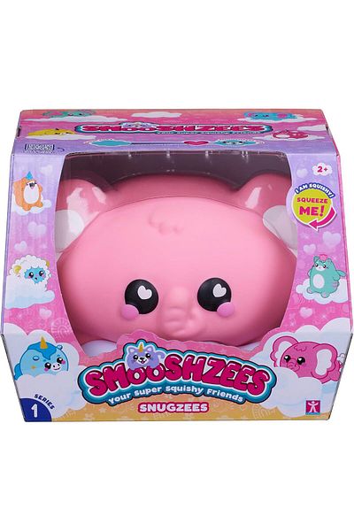 Smooshzees Snugzees, Bubblez, Pink Elephant, Collectable Characters, Supersoft, Cuddly and Squishy