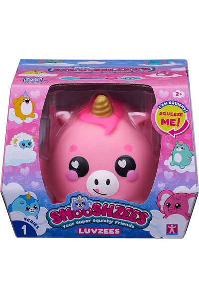 Smooshzees Luvzees, Zappy, Pink Unicorn, Collectable Characters, Supersoft, Cuddly and Squishy