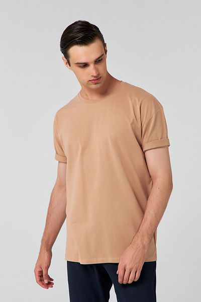 D'S Damat Μπλουζάκι Comfort Beige 100% βαμβάκι