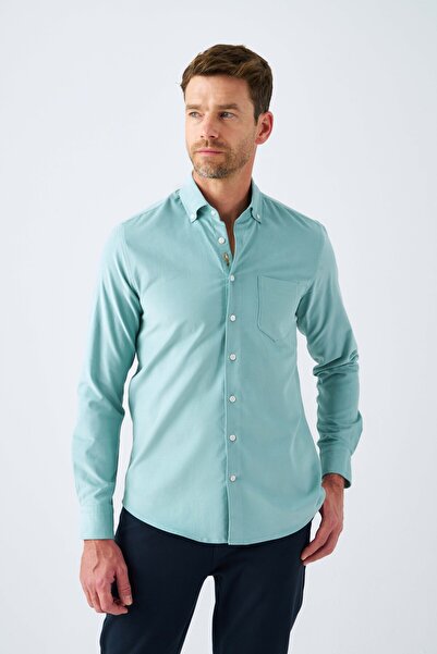 Paşahan Ανδρικό πουκάμισο Comfort Fit από 100% βαμβάκι με βελούδινη λεπτομέρεια κεντήματος και τσέπες