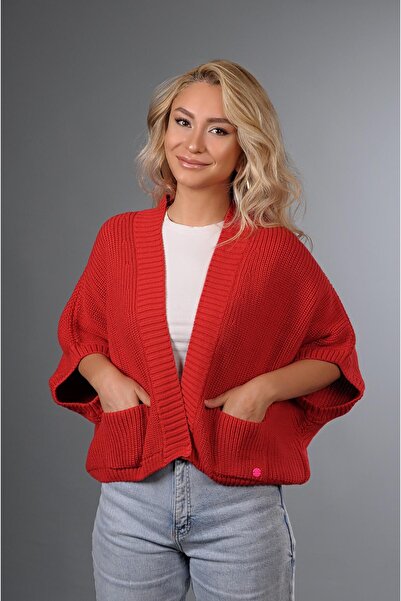 YMA TRİKO A.T.Y Xx-014 Thick Cardigan with Pockets