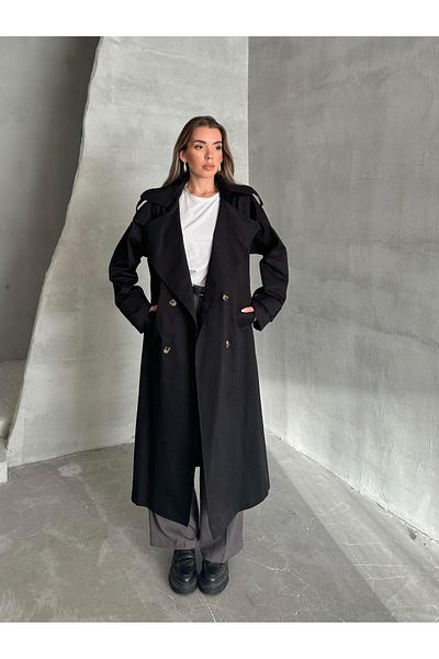 mydukkan.co Black Belted Trench Coat