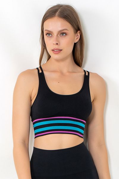 MioFit Безшевен спортен сутиен с райета Energy Block Striped Support