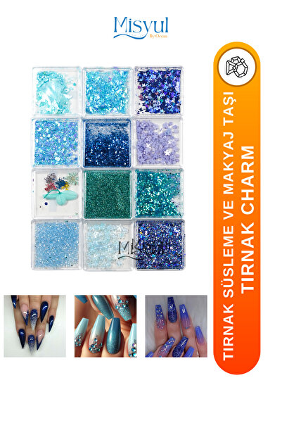 Misyul Tırnak Charm Tırnak Süsleme Ve Makyaj Taşı, Nail Art Nail Charm Seti 1...