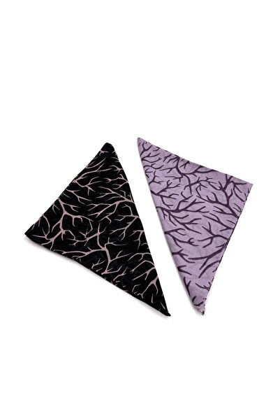nazipek 2'li Set Geometrik Desen Pamuklu Bandana 50x50 Yazlık Fular