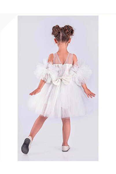zeyamoda kids Balon Kol Pullu Kız Çocuk Elbise