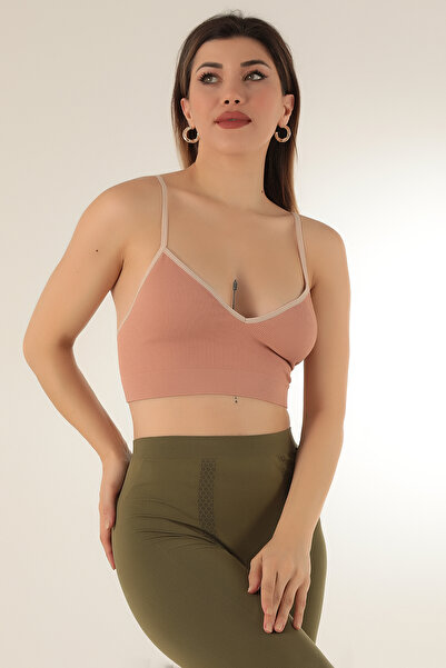 Miorre V-Neck Ribbed Non-Supported Sports Bra - Thin Strap
