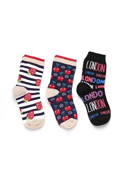 Doremi Girl's 3-Piece Patterned Sock Socks