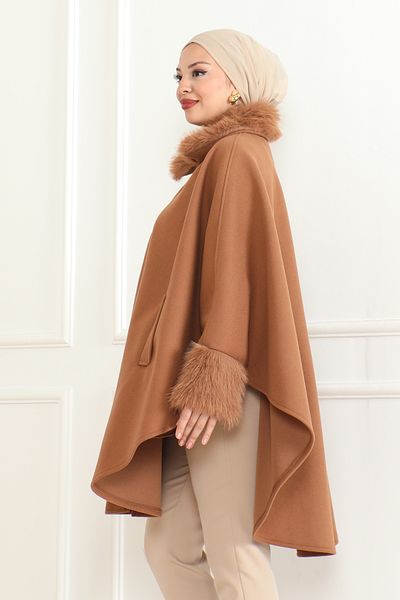 KADEEM Furry Mink Poncho