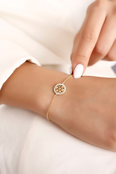 SARIASLAN Kadın Yaşam Çiçeği Bileklik 925 Ayar Gümüş