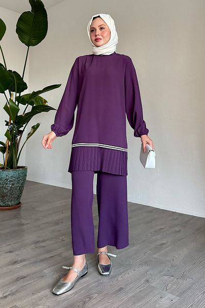 InStyle طقم مكون من قطعتين باللون الأرجواني الداكن