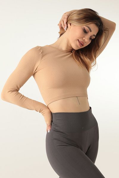 Doremi Μακρυμάνικο Crew Neck Corded Crop-21856