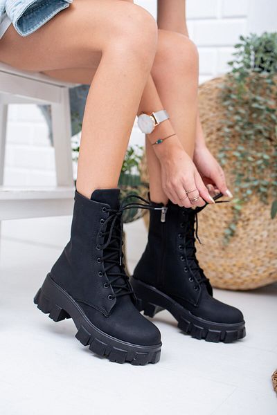 Moda Değirmeni Smaragdschwarze Damenstiefel - Bg1001-116-0002