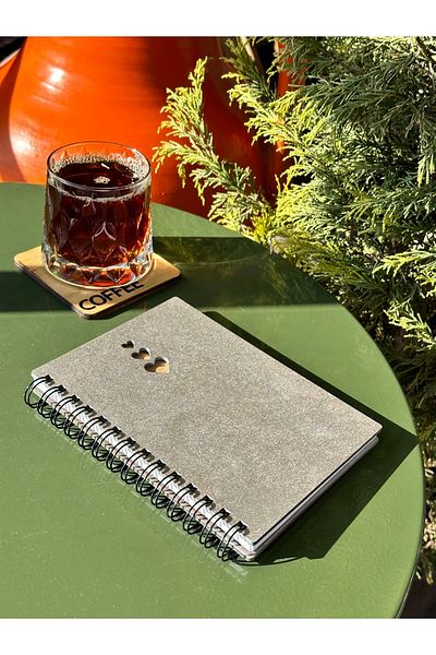 esamore concept Custom Your Name Wooden Covered Agenda Notebook Diary, Spiral Wooden Covered Notebook, Memory Book
