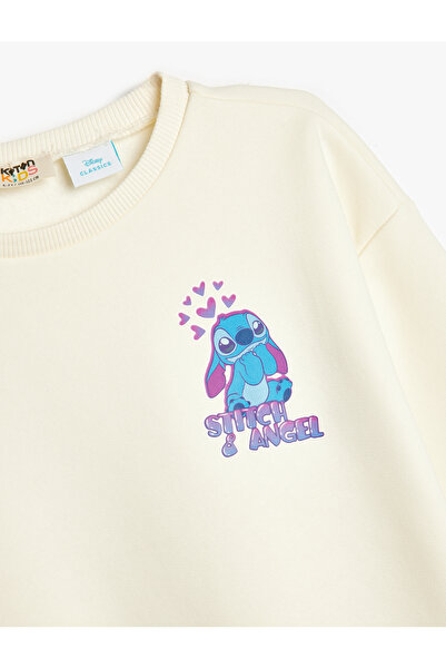 Koton Stitch Sweatshirt Lisanslı Uzun Kollu Bisiklet Yaka Şardonlu