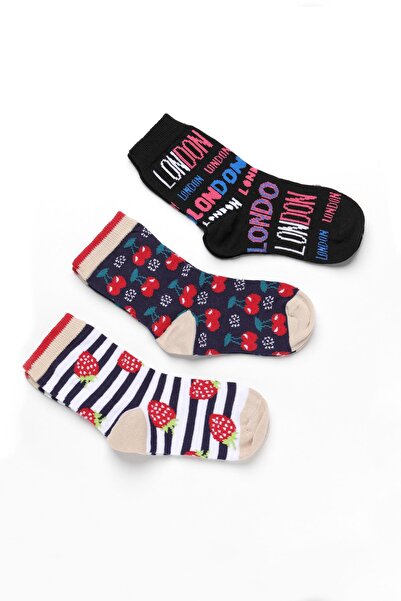 Doremi Girl's 3-Piece Patterned Sock Socks