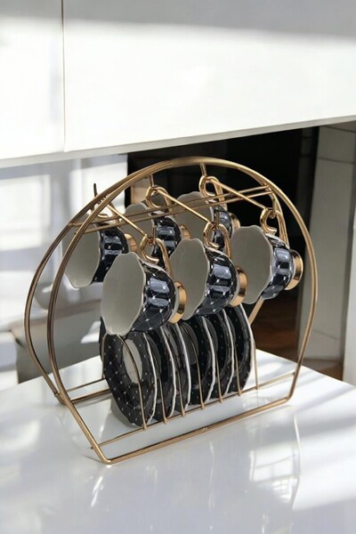 CocoVia Dekoratif 6 Kancalı Fincan Askılığı | Bardak Standı Kahve Fincanı Standı Fincanlık, Bardak Askılığı