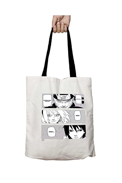 ART HEDİYE حقيبة كتف مدرسية ناروتو قابلة للغسل بمقبض أسود