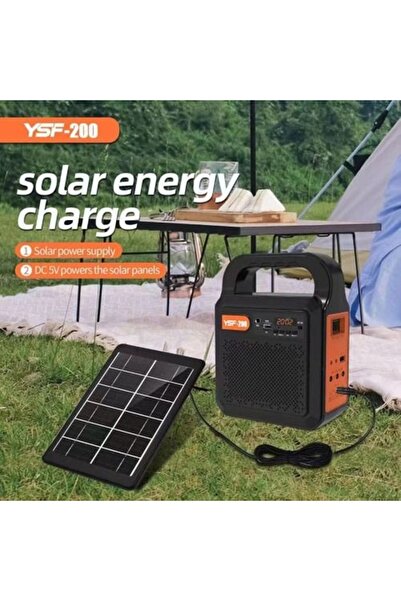 Geseus Kamp Lambası Güneş Enerjili Aydınlatma Sistemi 3Ampul,Powerbank,Işılda...
