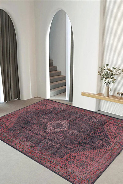 Viyana Home Dijital Kaymaz Klasik Sade Afgan Desen Yıkanabilir Yolluk Mutfak ...