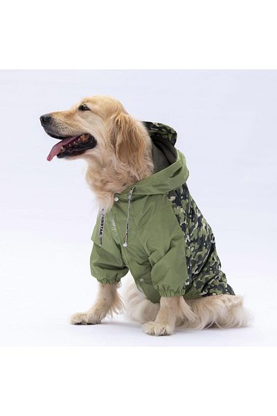 Pawstar Green Dijon Large Breed Dog Jumpsuit Raincoat Dog Raincoat Dog Outfit Dog Dress
