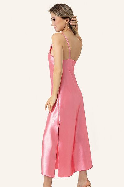 Doremi Satin Nightgown - Cross Strap and Deep Slit